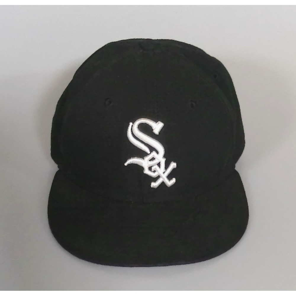 Chicago White Sox Fitted Hat New Era 59FIFTY Size 7 1/8 Black Mens MLB Cap